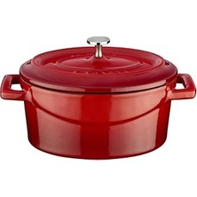 Nacario Lava Metal Oval Mini Tencere, Kırmızı