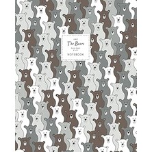 Nacario The Bears Notebook - Ruled Pages - 8X10 - Large: (Brown Edition) Fun Notebook 192 Ruled/lined Pages