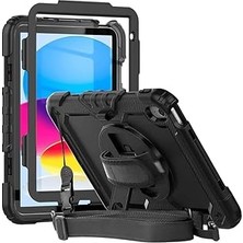 Nacario Ipad Air 13 M3 Çip 2025 Uyumlu Askılı Defender 360° Dönebilir Standlı Zırh Tablet Kılıfı