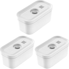 Nacario Zwilling Fresh & Save Vakumlu Yemek Taşıma Kabı, S, Plastik, Beyaz-Gri 3lü Paket
