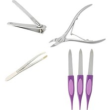 Nacario Vivaluxe 6’lı Tırnak Bakım Seti, Manikür Pedikür Seti, Tırnak Makası, Pens, Törpü, Cımbız, Pasla