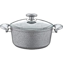Nacario Oms Granit Derin Tencere 24X12 cm Gri