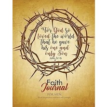 Nacario Faith Journal For Men : Blank Composition Notebook Journal With Prompts: 110 Pages Large Faith Note