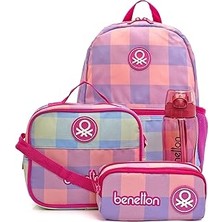 Nacario United Colors Of Okul Çanta Seti 12977818218,MOR-PEMBE Tek Ebat