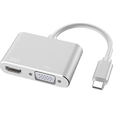 Nacario Alfais 4366 USB Type-C To HDMI VGA 3.1 4K Çevirici Dönüştürücü Adaptör