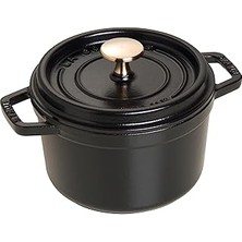 Nacario Staub Dökme Demir Kızartma Tavası/güveç, Yuvarlak 16 Cm, 1,2 L, Siyah