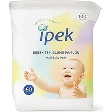 Nacario Bebek Temizleme Pamuğu 60’lı –%100 Saf Pamuk Maxi Baby Pads | Yumuşak, Hipoalerjenik, Hassas