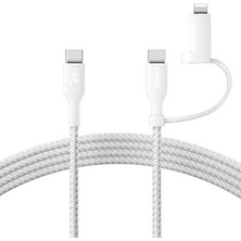 Nacario Belkin 2-In-1 Charging Cable With Usb-C & Lightning Connector - Braided Fast-Charging Cable, Usb-C