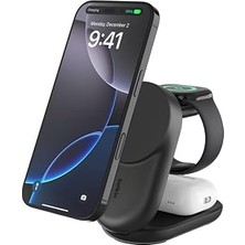 Nacario Belkin Ultracharge Magsafe Uyumlu 3’ü 1 Arada Qi2 25W Kablosuz Şarj Cihazı, Iphone 16, Watch,