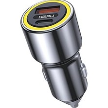 Nacario Hepu HP-782 Araç Içi Şarj 3.1A Pd 48 Watt Fast Hızlı Şarj Aleti Metal Çakmaklık Şarj Type C