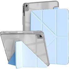 Nacario Ipad Air 11INÇ M4/m3/m2 Air 4/5.nesil 10.9 Kılıf Mika Trifolding Şeffaf Kalem B
