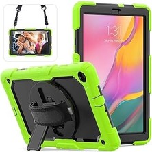 Nacario Galaxy Tab A 10.1 T510 T515 T517 Kılıf Defender Askılı Pars Case Yeşil