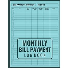 Nacario Monthly Bill Payment Log Book: Checklist Planner Months Bill Tracker Notebook | Financial Planner |