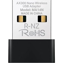 Nacario Mercusys MA14N | AX300 Mbps Nano USB Wi‑fi 6 Adaptör | Kolay Kurulum | Windows & Linux Uyumlu | Tak