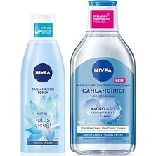 Nacario Nivea Canlandırıcı Micellar Makyaj Temizleme Suyu 400ML Nemlendirici Tonik 200ML, Arındırıcı, No