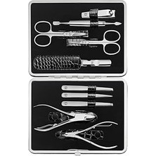 Nacario Zwilling Manikür Seti Pedikür Kit, Tırnak Bakımı Komple Set, Sığır Derisi, Timsah Sürümü, 10 Parça,