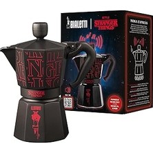 Nacario - Moka Express Stranger Things: 6 Cups Ocak Üstü Espresso Pişirici, Müzikli, 270ML, Siyah,