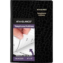 Nacario At-A-Glance Telefon Adres Defteri, 600+ Giriş, 10,16 x 15,24 Cm, Tasarımcı, Siyah (8040205)