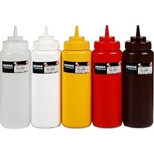 Nacario Genis Kapakli Ketçap Mayonez Sisesi, 950 ml Kapasite, Sari