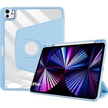 Nacario Ipad 12.9 4. 3. Nesil Kılıf Termik Kalem Bölmeli Dönebilen Standlı Case A2229-