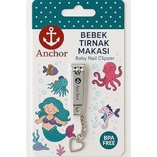 Nacario Anchor Zincirli Bebek Tırnak Makası – Paslanmaz Çelik, Kalpli Uç, Güvenli Kesim, Ergonomik Tasarım,