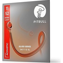 Nacario Pitbull Silver Akustik Gitar Teli Sag L 11-52 Light