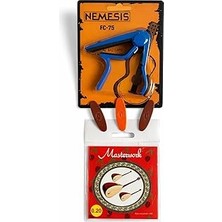Nacario Nemesis Fc-75 Bağlama Saz Kapo, 3 Tezene, Masterwork Uzun Sap Sağ Saz Bağlama Için 0.20 Tam Ta