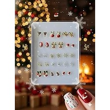 Nacario Yeni Yıl Tema Metal Tırnak Süsleme Charm Nail Charm Taşları WN-509