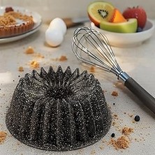 Nacario Deconox Thermo Döküm Gövdeli Kek Kalıbı 26CM, Dilimli Döküm, Siyah Granit Benekli Pişirme