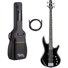 Nacario MBG-400BK Üst Segment Profesyonel Bas Gitar 4 Telli (Softcase Gigbag Kablo Dahil)