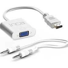 Nacario Inca HDMI To VGA Jakli (Ses Kablosu Dahi̇l) Beyaz