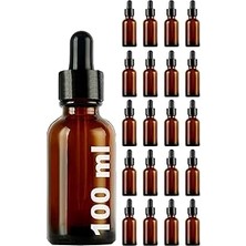 Nacario 2 Adet Amber 100 ml Metal Siyah Sızdırmaz Kapaklı Dropper Damlalık Cam Şişe