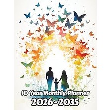 Nacario Watercolor Butterflies 10 Year Monthly Planner 2024-2033: Large 120 Month Calendar | Gift For Peopl