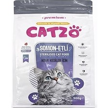 Nacario Catzo Somon Etli Kısır 500 G | Sterilised Dry Cat Food | 3-6 Destekli, Dengeli