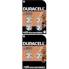 Nacario Özel 2032 Lityum Düğme Pil 3V, (CR2032) 4’lü Paket + Özel 2025 Lityum Düğme Pil 3