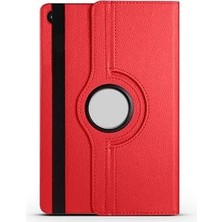 Nacario Zore Galaxy Tab A11 Zore Dönebilen Standlı Kılıf Kırmızı