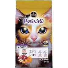 Nacario Petiva Yetişkin Kediler Için Kuzu Etli Kuru (500 Gram, Kuzu)