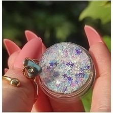 Nacario Beyaz Jel Glitter Far Yıldızlı Yansımalı Yüz Vücut Simi-Magic Box Alice Parlak Glitter, Serashin