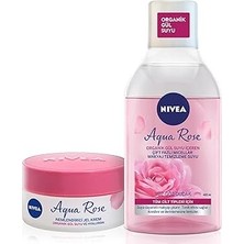 Nacario Aqua Gül Suyu Çift Fazlı Micellar Makyaj Temizleme Suyu 400ML Nemlendirici Jel Krem 50ML