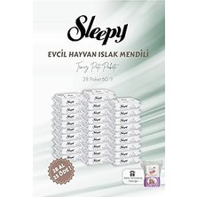 Nacario Sleepy 28 Al 25 Öde Evcil Hayvan Islak Havlusu 60'lı Bebe Temizleme Pamuğu