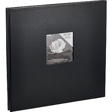 Nacario 30CM By 30CM Snapload Sewn Leatherette Frame Cover Memory Book, Black