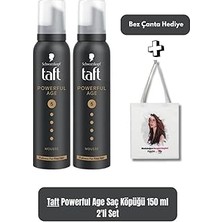 Nacario Schwarzkopf Powerful Age 5 Ekstra Güçlü Saç Köpüğü 150 ml x 2 Bez Çanta Hediyeli Set