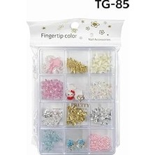 Nacario Fontenay Charm 3D Tırnak Süsleme Protez Tırnak Nail Süsleme Karışık Desenli Tg-85, Çok Renkli
