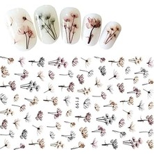 Nacario Pop Beauty Nail Tırnak Süsleme Sticker, Tırnak Dövmesi, Tırnak Tattoo Çiçek Desenli