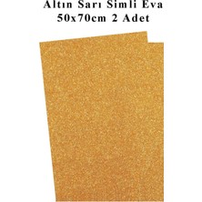 Mikasso Altın Sarı Gold Simli Eva 50X70 cm 2 Adet Simli Eva Süngeri Okul Kreş Anasınıfı Elişi Etkinlikleri