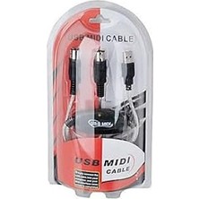 Nacario USB Midi Kablo USB 2 x 5 Pin Midi Kablo 5 Pin Midi Kablo USB Çevirici