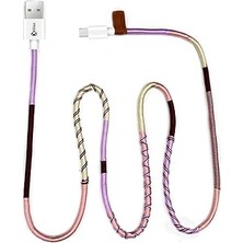 Nacario Vorson Handmade Purple Mix Micro Android Şarj Data Kablosu, 100 cm