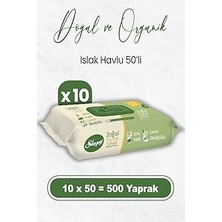 Nacario Sleepy Doğal Organik Islak Mendil 50 x 10 Adet (500 Yaprak)