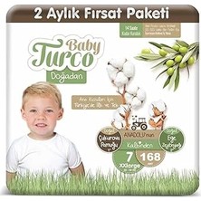 Nacario Baby Turco Bebek Bebek Bezi 2 Aylık Paket 7 Numara 20-30 kg 168 Adet