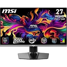 Nacario Msi 26.5" Mag 272QP Qd-Oled X50, Monitör, Wqhd, 16:9 Flat, Qd-Oled, 500Hz, 0.03MS, Freesync
